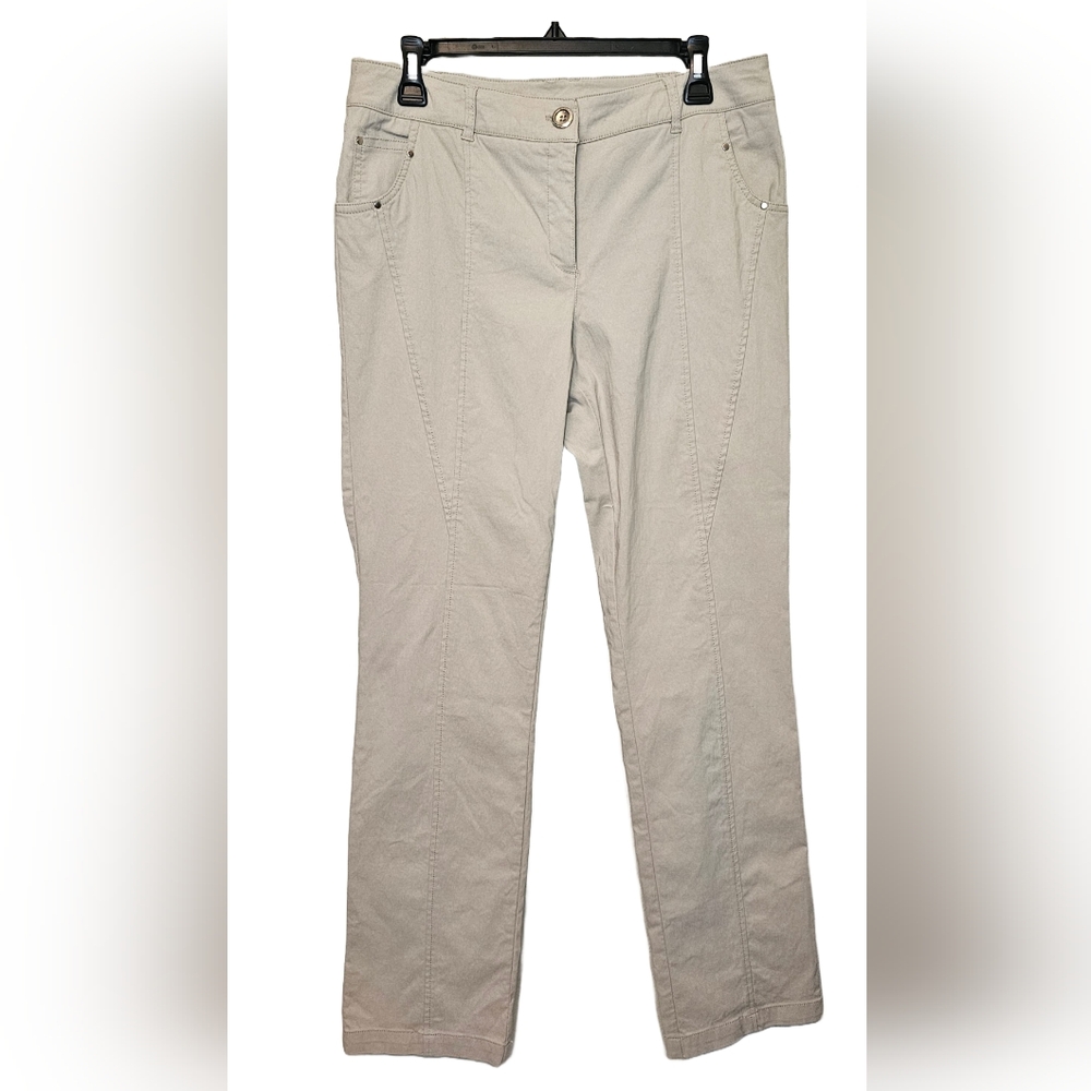 [Conrad C Collection] Golf Straight Leg Stretchy Beige Pants Women's 12
